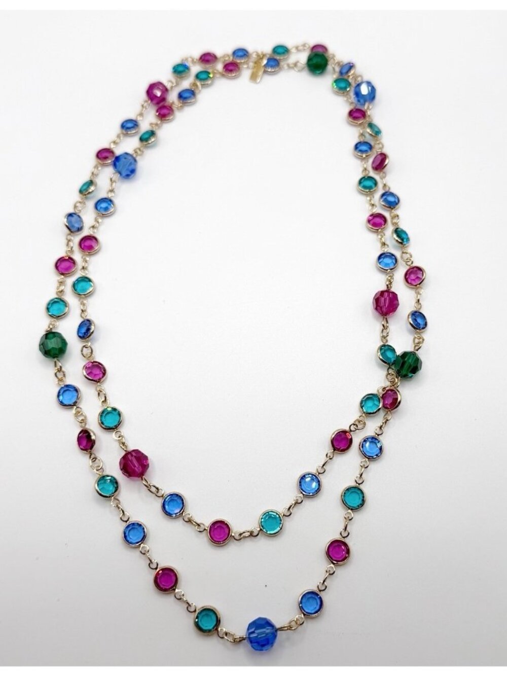 Swarovski Multicolor Crystal Bead Double Strand Necklace